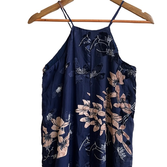 Lulus Moonflower Navy Blue Velvet Floral Print Maxi Dress - Picture 9 of 10